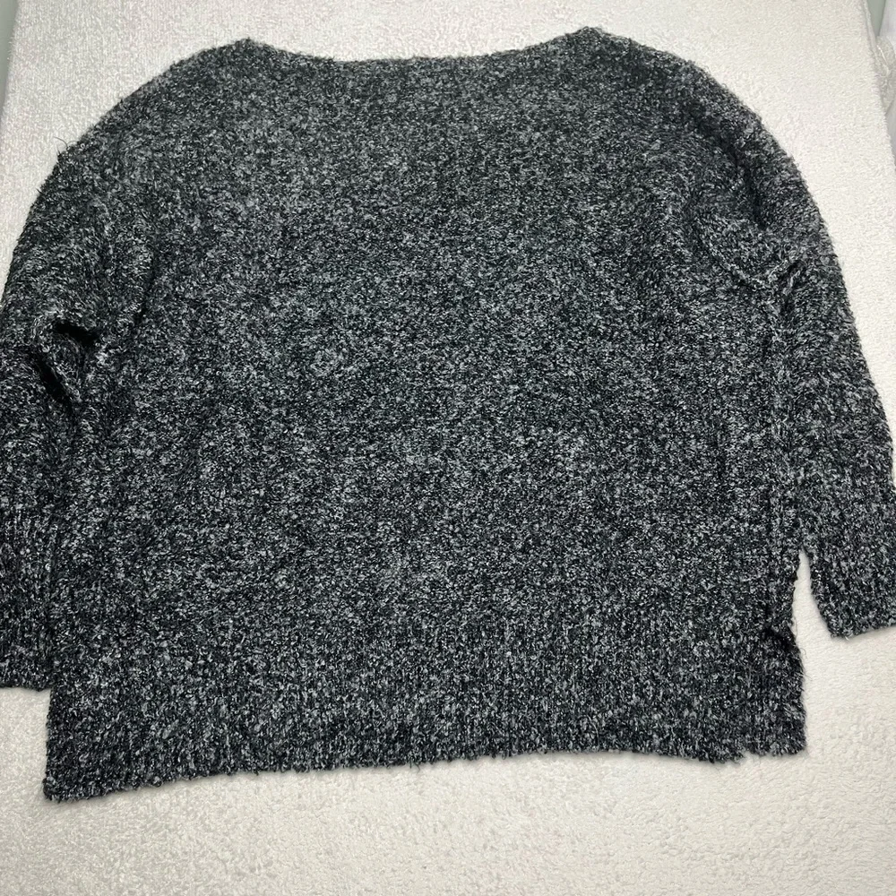 Free People Off-the-Shoulder Chunky Sweater in Charcoal Black